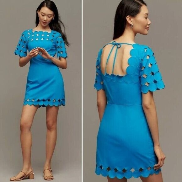 By Anthropologie Cutwork Mini Shift Dress 22W - Picture 1 of 2